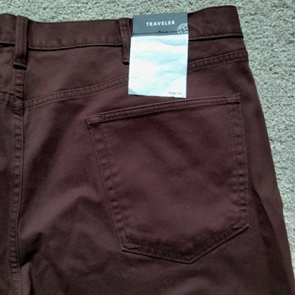NWT 42x34 Banana Republic Traveler Slim Fit Chocolate Brown Casual Pants NEW - Picture 10 of 12